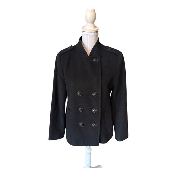Preston & York Black Wool Peacoat Size M - Picture 2 of 5